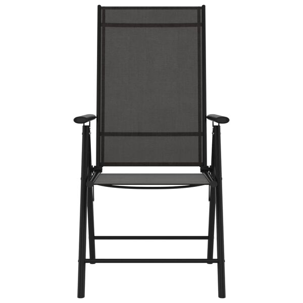 vidaXL Розкладні садові стільці 6 шт Чорний Текстилен
