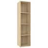 vidaXL Книжкова шафа/Тумба під телевізор Дуб сонома 36x30x143 см ДСП