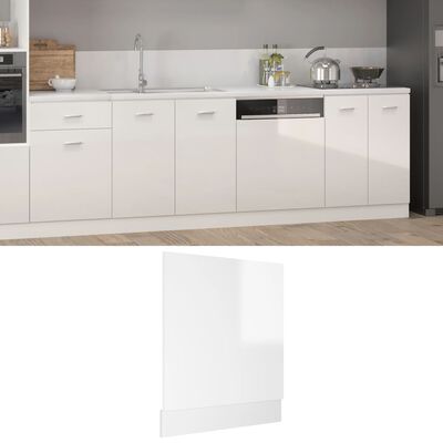 vidaXL Панель для Посудомийної Машини Глянцевий Білий 59,5x3x67 см ДСП