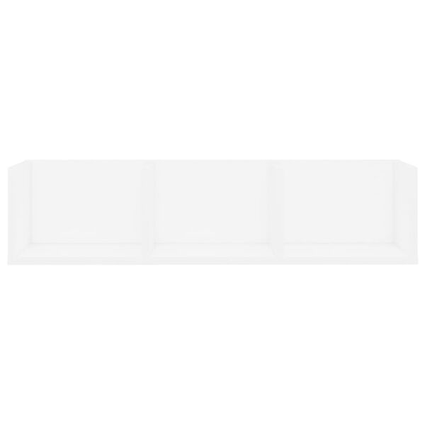 vidaXL Настінна полиця для CD-дисків Білий 75x18x18 см ДСП