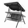 vidaXL Садова гойдалка з навісом Чорний