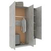 800796 vidaXL 3-Door Wardrobe Concrete Grey 120x50x180 cm Chipboard