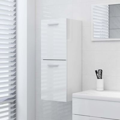 vidaXL Шафа для ванної кімнати Глянцевий білий 30x30x80 см ДСП
