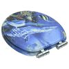 143930 vidaXL WC Toilet Seat with Soft Close Lid MDF Dolphins Design
