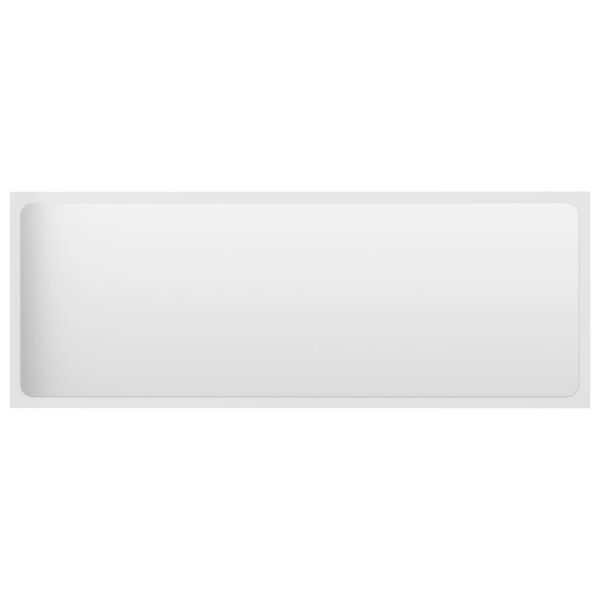 804635 vidaXL Bathroom Mirror High Gloss White 100x1,5x37 cm Chipboard