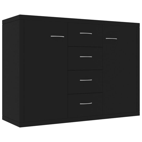 800685 vidaXL Sideboard Black 88x30x65 cm Chipboard