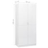 vidaXL Шафа для одягу Глянцевий білий 80x52x180 см ДСП