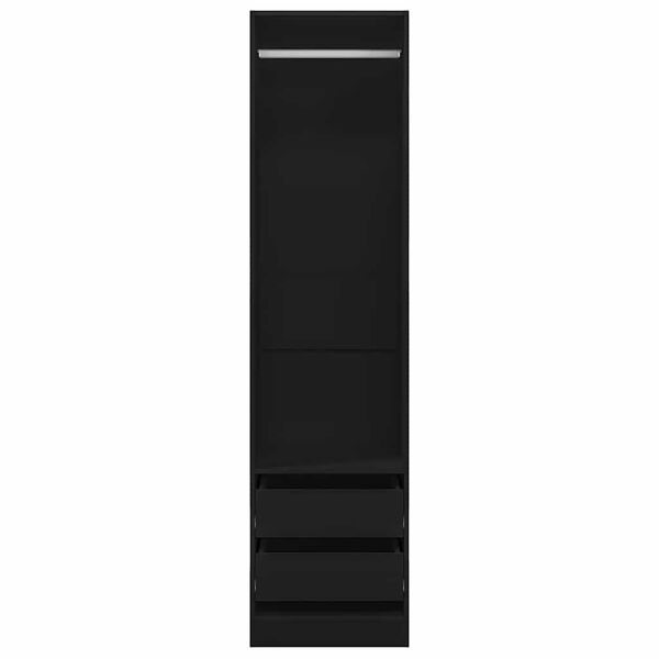 vidaXL Гардеробна шафа з шухлядами Чорний 50х50х200 см ДСП