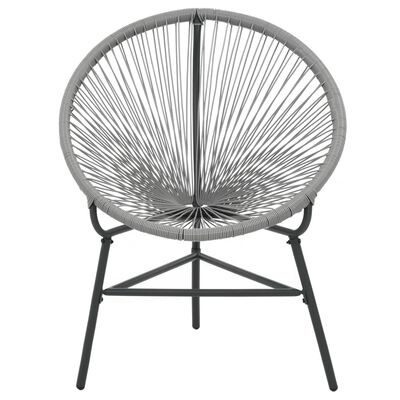 vidaXL Плетене садове крісло "Місяць" Сірий Поліротанг