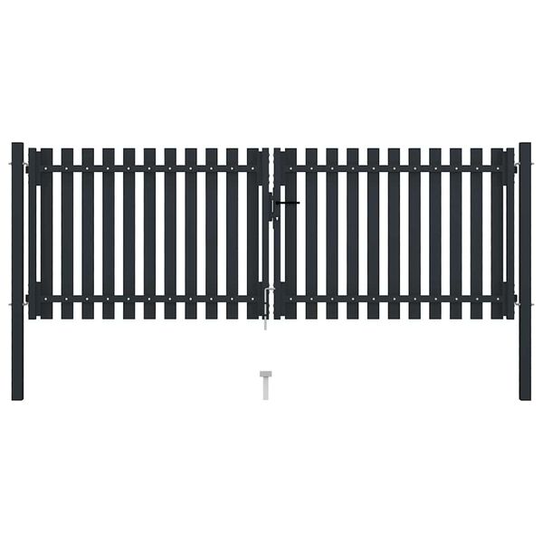 vidaXL Двостулкові ворота Антрацит 306x150 см Сталь