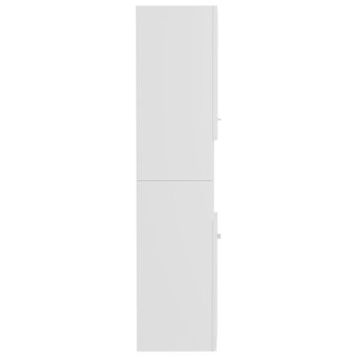 vidaXL Шафа для ванної кімнати Глянцевий білий 30x30x130 см ДСП