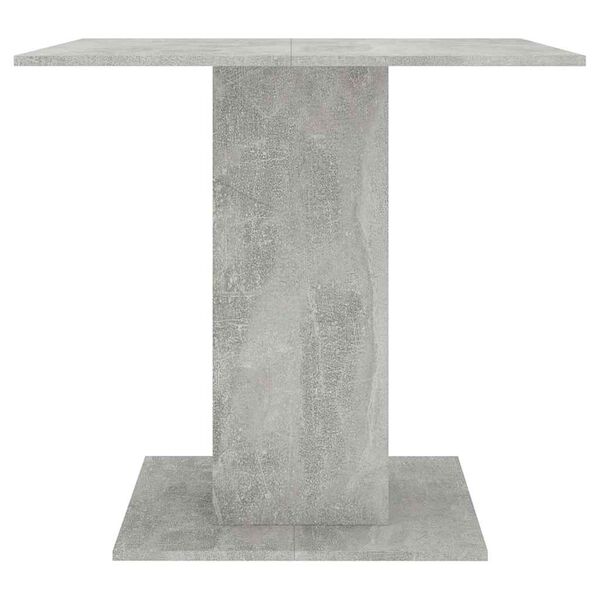 800256 vidaXL Dining Table Concrete Grey 80x80x75 cm Chipboard