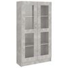 vidaXL Шафа-вітрина Сірий бетон 82,5x30,5x150 см ДСП