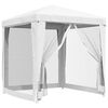 48520 vidaXL Party Tent with 4 Mesh Sidewalls 2x2 m White