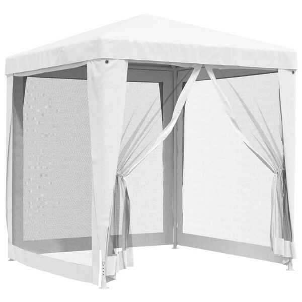 48520 vidaXL Party Tent with 4 Mesh Sidewalls 2x2 m White