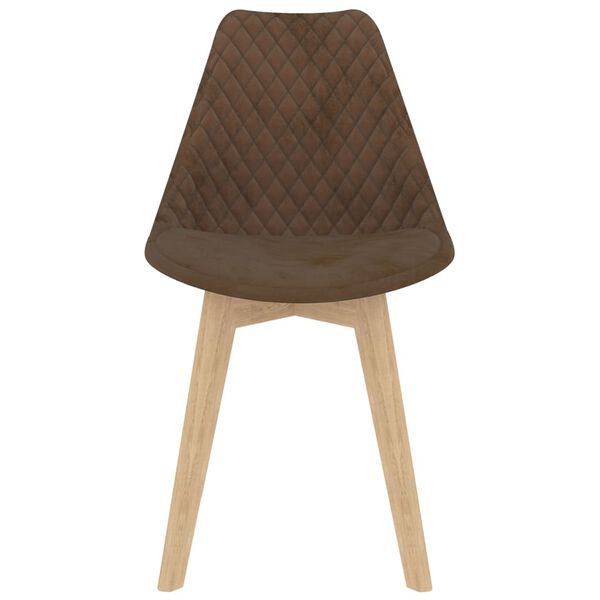 vidaXL Обідні стільці 2 шт Коричневий Оксамит