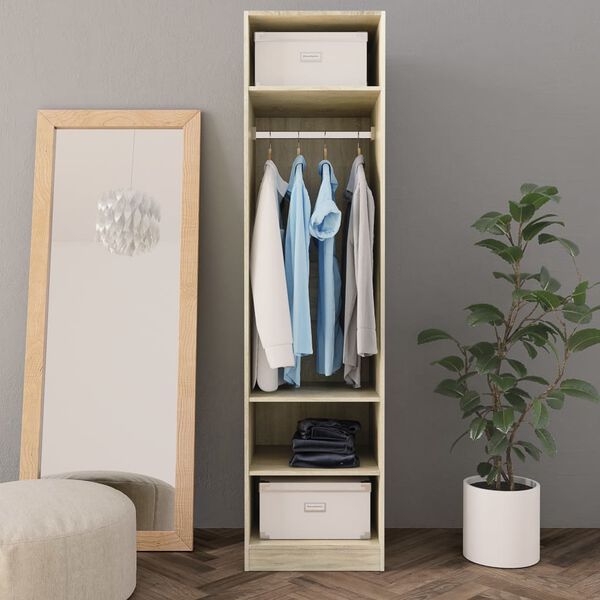 800237 vidaXL Wardrobe Sonoma Oak 50x50x200 cm Chipboard