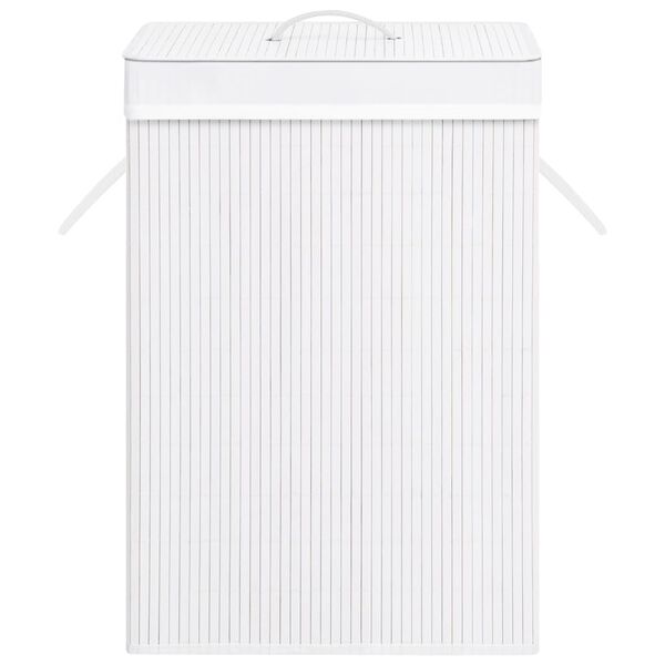 vidaXL Кошик для Білизни Білий Бамбук