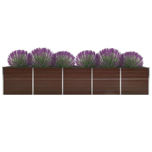 47058 vidaXL Garden Raised Bed Galvanised Steel 400x80x45 cm Brown
