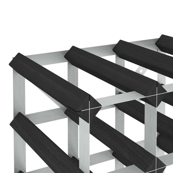 vidaXL Винний Стелаж на 42 Пляшки Чорний Масив Сосни