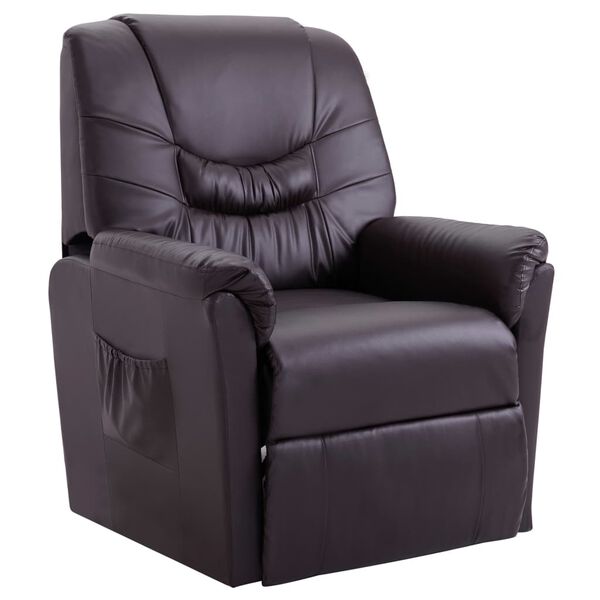 248978 vidaXL Reclining Chair Brown Faux Leather