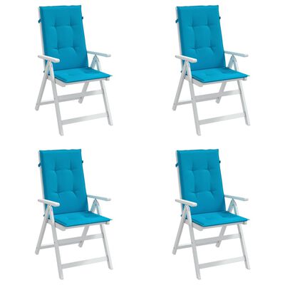 vidaXL Подушки для садових стільців 4 шт Синій 120x50x3 см