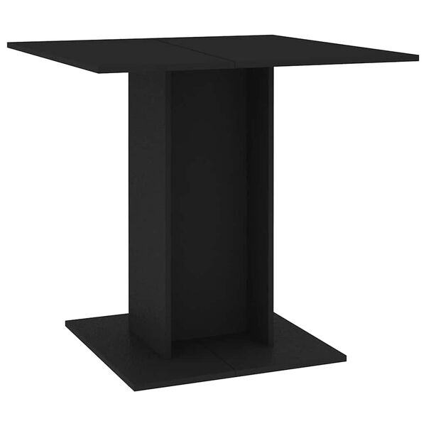 800253 vidaXL Dining Table Black 80x80x75 cm Chipboard