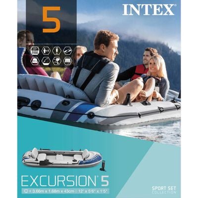 Intex Надувний човен "Excursion 5" з веслами і насосом 68325NP