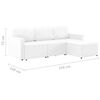 vidaXL 3-місний модульний диван-ліжко Білий Штучна шкіра