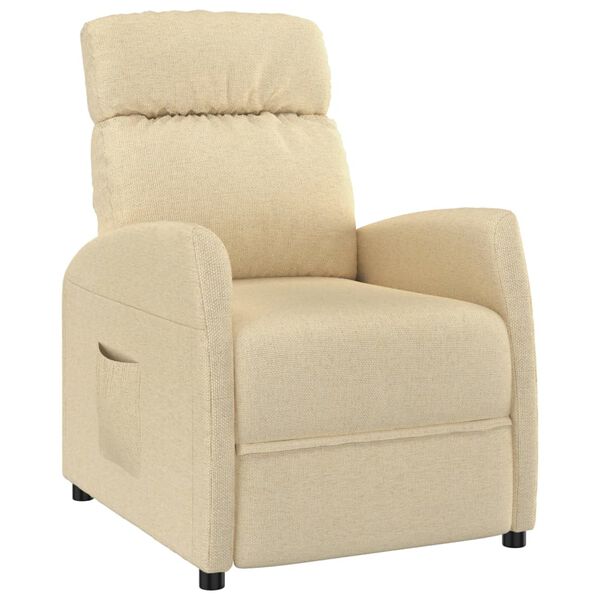 vidaXL Відкидне крісло Кремовий Тканина
