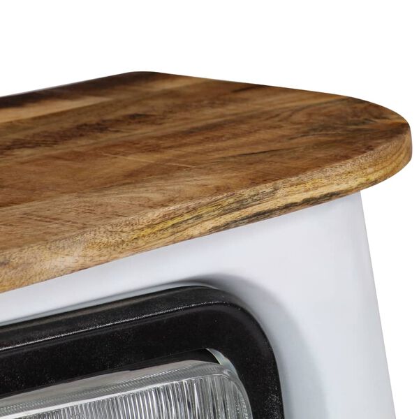 vidaXL Сервант Трактор Білий Масив Дерева Манго