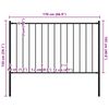 145210 vidaXL Fence Panel with Posts Powder-coated Steel 1,7x1 m Black