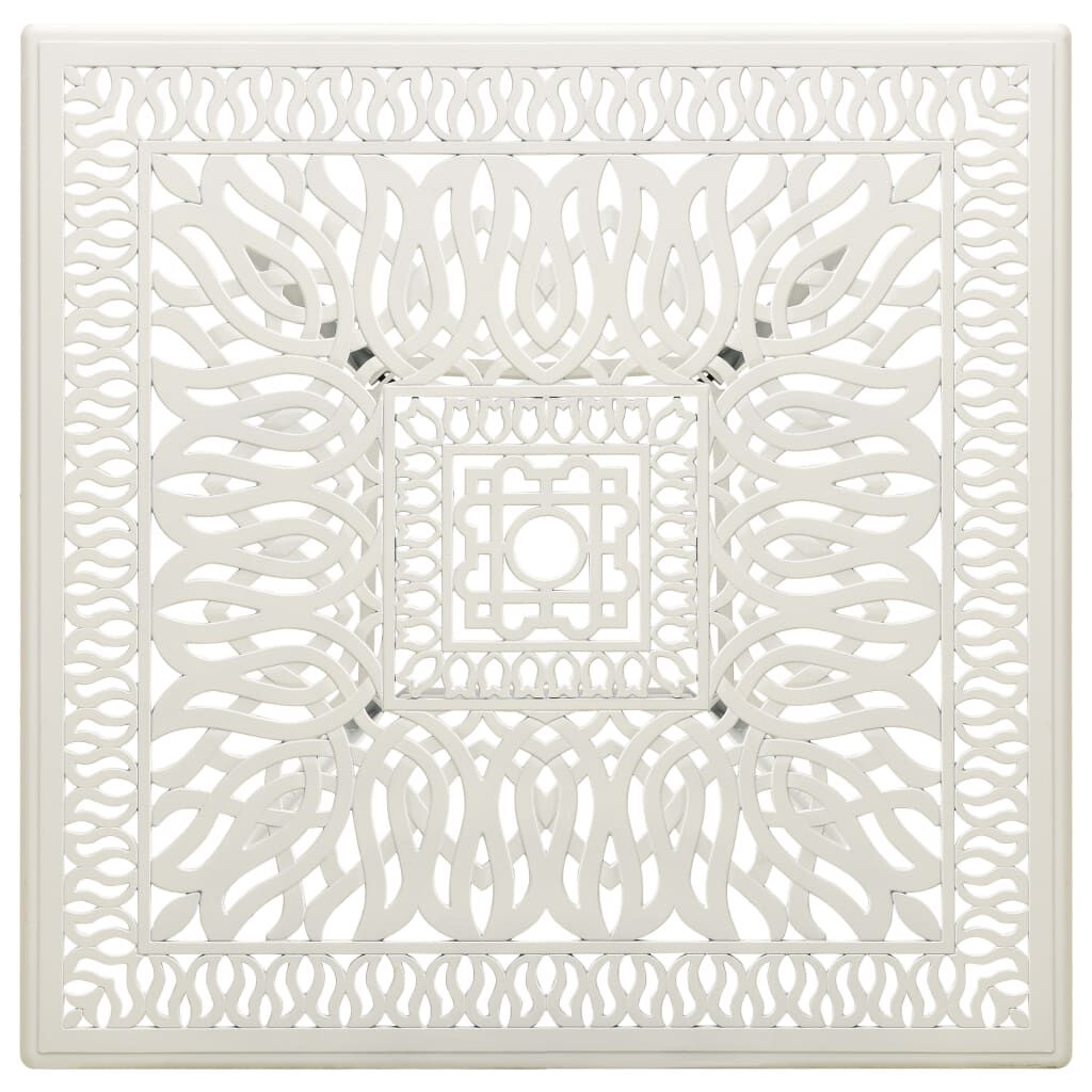 vidaXL Садовий Стіл Білий 90x90x73 см Литий Алюміній