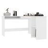 800747 vidaXL L-Shaped Corner Desk White 120x140x75 cm Chipboard