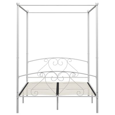 vidaXL Каркас ліжка з балдахіном Білий 160x200 см Метал