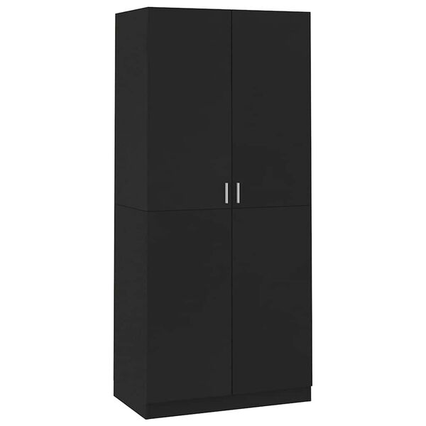 800631 vidaXL Wardrobe Black 90x52x200 cm Chipboard