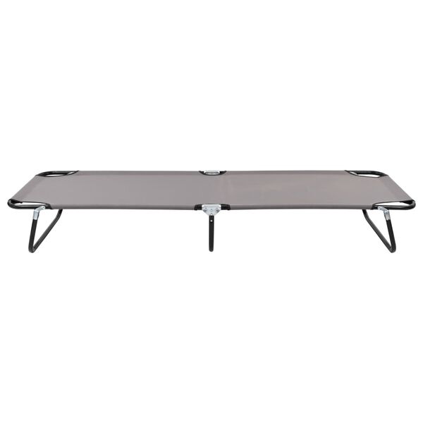 vidaXL Розкладний шезлонг Сірий Сталь