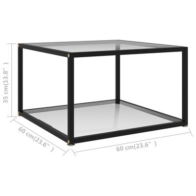 vidaXL Журнальний столик Прозорий 60х60х35 см Загартоване скло