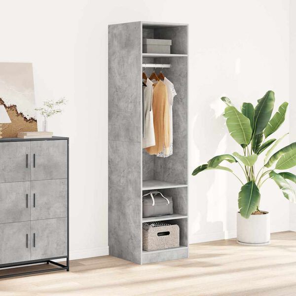 800238 vidaXL Wardrobe Concrete Grey 50x50x200 cm Chipboard
