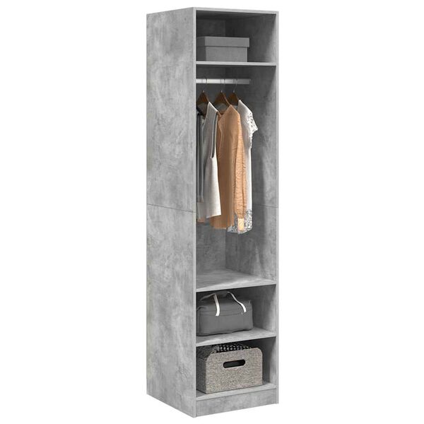 800238 vidaXL Wardrobe Concrete Grey 50x50x200 cm Chipboard