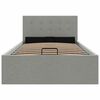 285576 vidaXL Hydraulic Storage Bed Frame Light Grey Fabric 90x200 cm