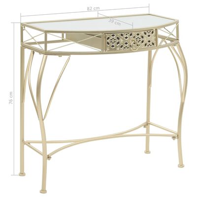 vidaXL Приставний столик у французькому стилі Золотистий 82x39x76 см Метал
