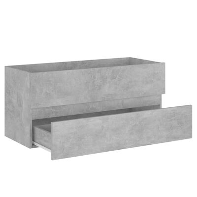 804768 vidaXL Sink Cabinet Concrete Grey 100x38,5x45 cm Chipboard