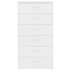 800666 vidaXL Sideboard with 6 Drawers White 50x34x96 cm Chipboard