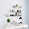 800202 vidaXL Wall Display Shelf 3 pcs Concrete Grey Chipboard