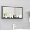 804579 vidaXL Bathroom Mirror High Gloss Grey 80x10,5x37 cm Chipboard