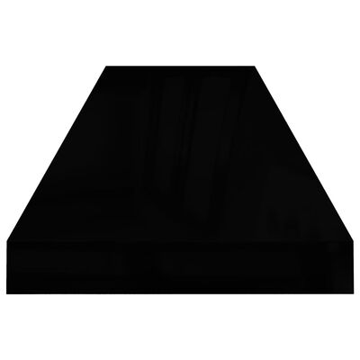 vidaXL Настінні полиці з прихованим кріпленням 4 шт Глянцевий чорний 90x23,5x3,8 см МДФ