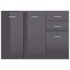 800701 vidaXL Sideboard High Gloss Grey 105x30x75 cm Chipboard