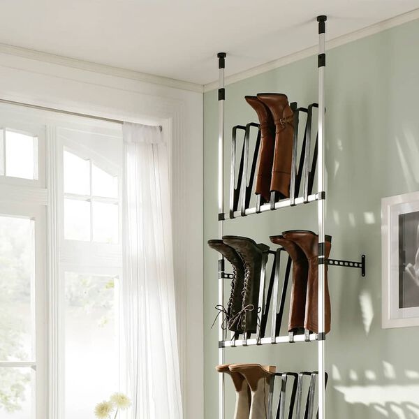 vidaXL Телескопічний стелаж для взуття Алюміній