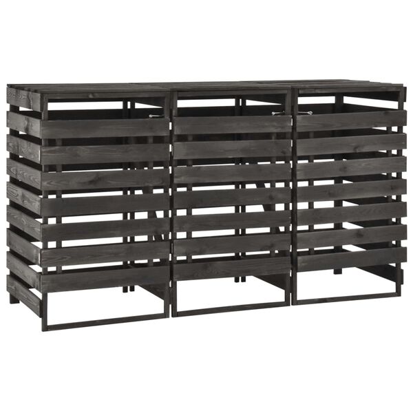 vidaXL Загорожа для 3-х Сміттєвих Контейнерів 210x75x121 см Пофарбована Сосна